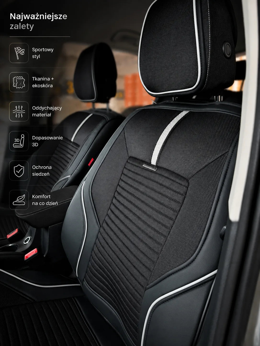 Universal 5D Premium Sport Seat Covers - image 2