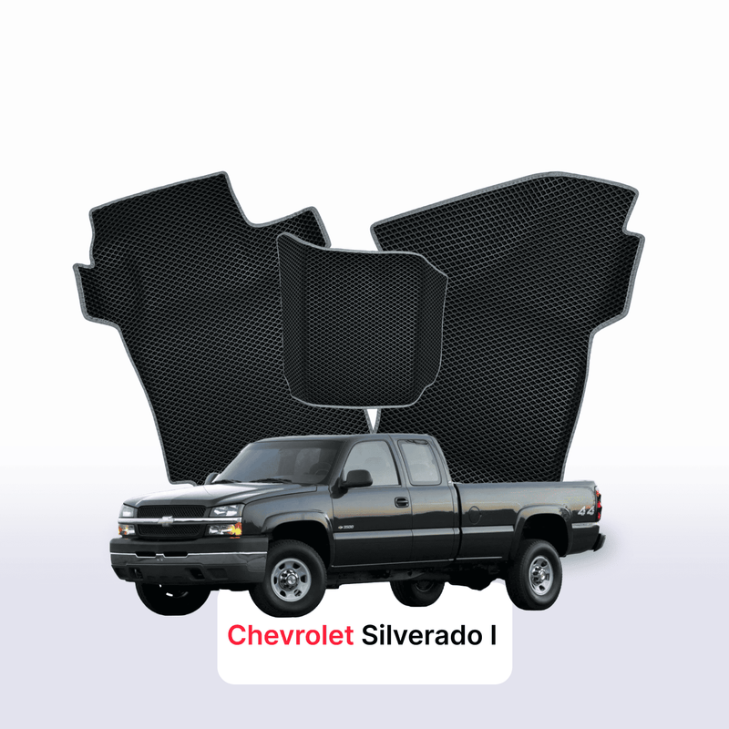 Car mats EVA for Chevrolet Silverado(GMT800) 1 gen 1998-2007 year PICK-UP one-and-half cabin