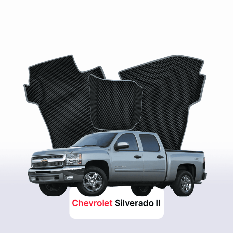 Car mats EVA for Chevrolet Silverado(GMT900) 2 gen 2007-2013 year PICK-UP double cabin