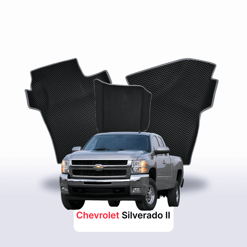 Car mats EVA for Chevrolet Silverado(GMT900) 2 gen 2007-2013 year PICK-UP one-and-half cabin