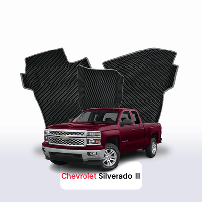 Car mats EVA for Chevrolet Silverado(GMTK2XX) 3 gen 2013-2015 year PICK-UP one-and-half cabin
