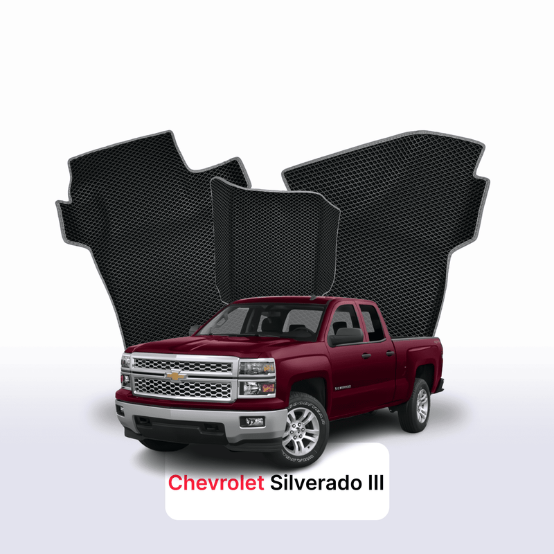 Car mats EVA for Chevrolet Silverado(GMTK2XX) 3 gen 2013-2015 year PICK-UP one-and-half cabin