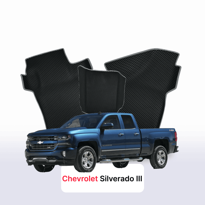 Car mats EVA for Chevrolet Silverado(GMTK2XX) 3 gen 2013-2019 year PICK-UP double cabin Double