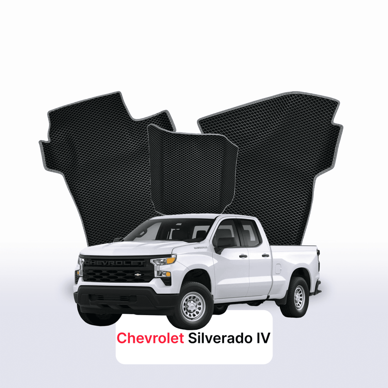 Car mats EVA for Chevrolet Silverado(T1XX) 4 gen 2019-2028 year PICK-UP double cabin Double