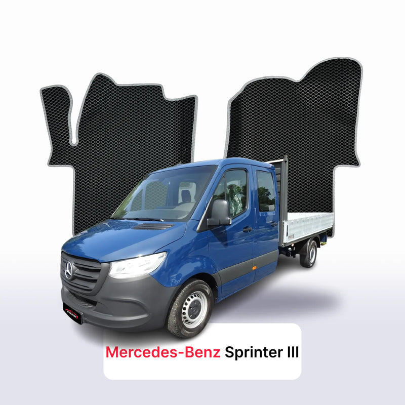 Car mats EVA for Mercedes-Benz Sprinter 3 gen (W907/W910) 2018-2027 year VAN double cabin