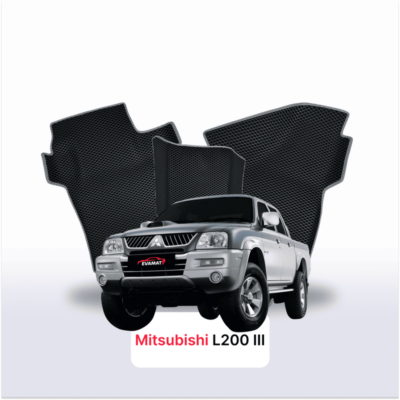 Car mats EVA for Mitsubishi L200 3 gen 1996-2006 year PICK-UP  double cabin