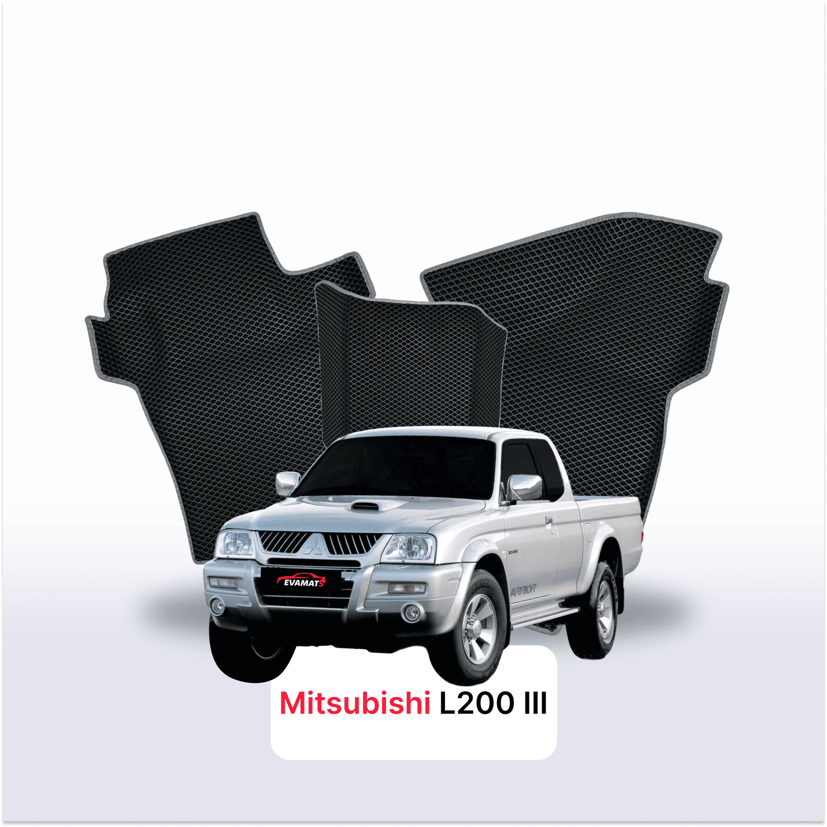Car mats EVA for Mitsubishi L200 3 gen 1996-2006 year PICK-UP one-and-half cabin