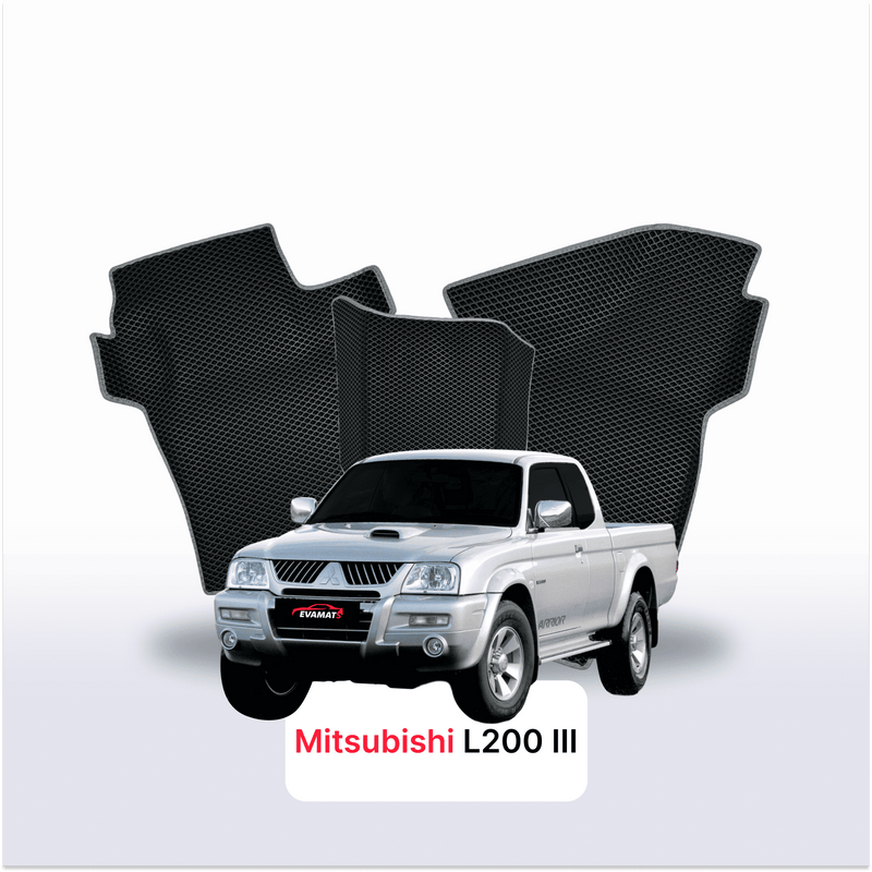 Car mats EVA for Mitsubishi L200 3 gen 1996-2006 year PICK-UP one-and-half cabin