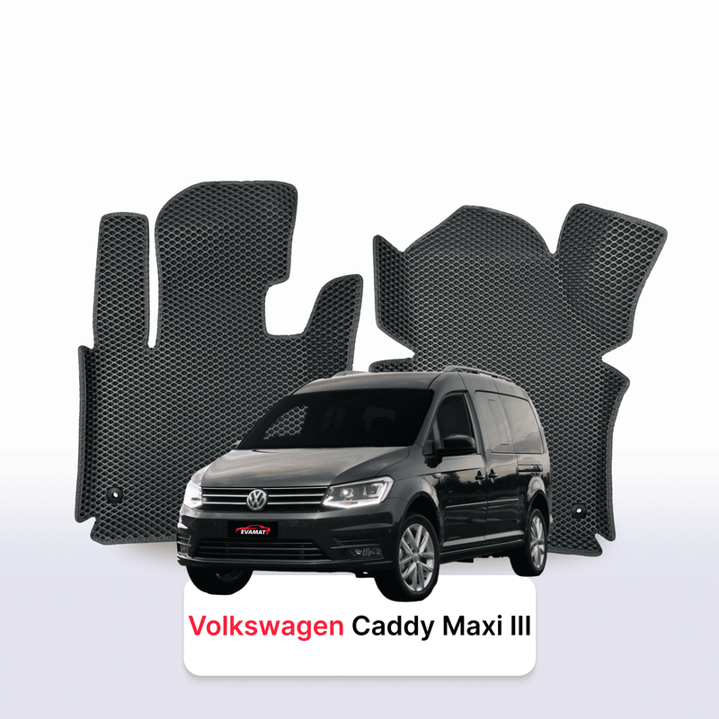 Car mats EVA for Volkswagen Caddy Maxi III gen 2004-2020 year MINIVAN 7  seater